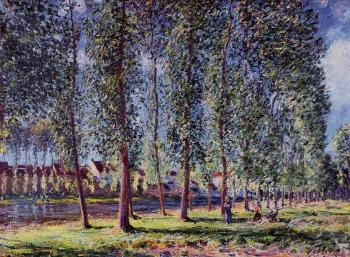 阿爾弗萊德 西斯萊 Lane of Poplars at Moret